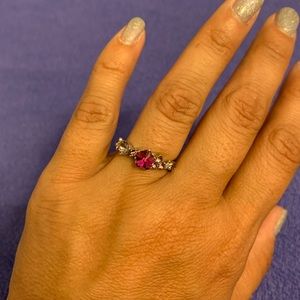 Fragrant Jewels Silver Life in Full Bloom Flower Pink Swarovski Crystal Size 5